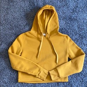 Yellow Hoodie Crop Top
